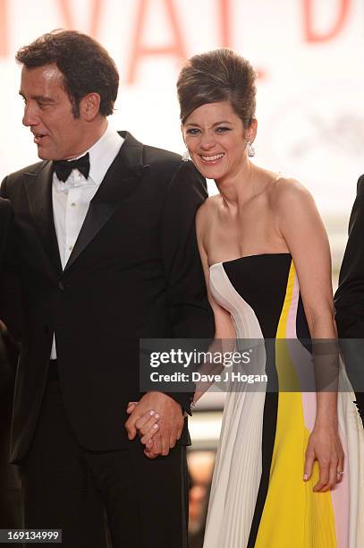 Actor Clive Owen and actress Marion Cotillard attends the 'Blood Ties' Premiere during the 66th Annual Cannes Film Festival at the Palais des...