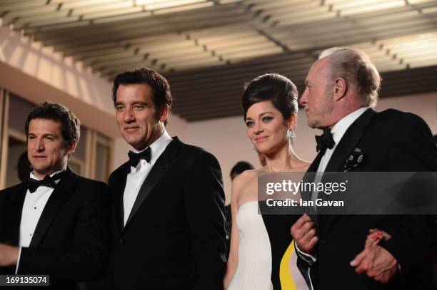 Director Guillaume Canet, actor Clive Owen, actress Marion Cotillard and actor James Caan attends the 'Blood Ties' Premiere during the 66th Annual...