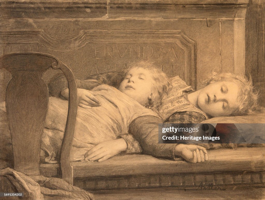 Two Sleeping Girls On The Stove Bench