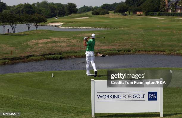 Robert Karlsson of Sweden hits a shot during The Open Championship International Final Qualifying America at Gleneagles Golf and Country Club on May...