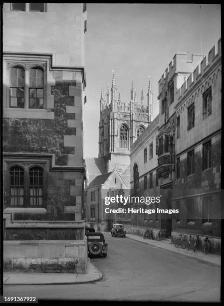 Merton Street, Oxford, Oxfordshire, 1945-1960. Looking east along Merton Street from the junction with Oriel Square. Creator: Margaret F Harker.