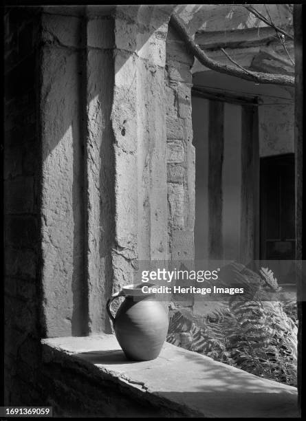 Hereford Cathedral, Hereford, Herefordshire, 1954-1957. Detail of a pitcher on a stone sill in the cathedral church's cloister. Creator: Margaret F...