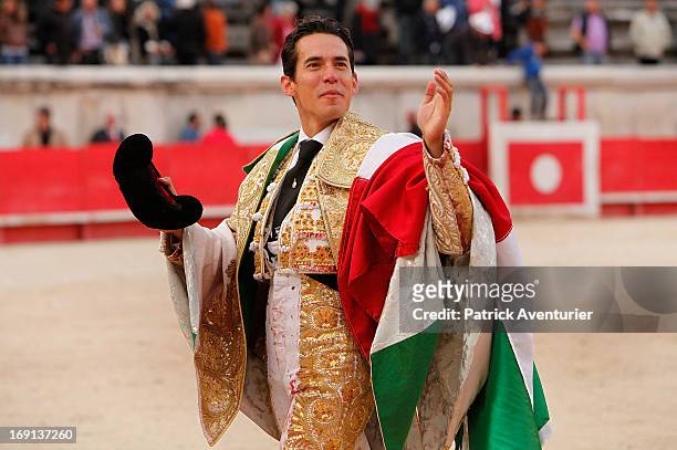 Mexican bullfighter Diego Selveti in action during the 61st annual Pentecost Feria de Nimes at Nimes Arena on May 20, 2013 in Nimes, France. The...