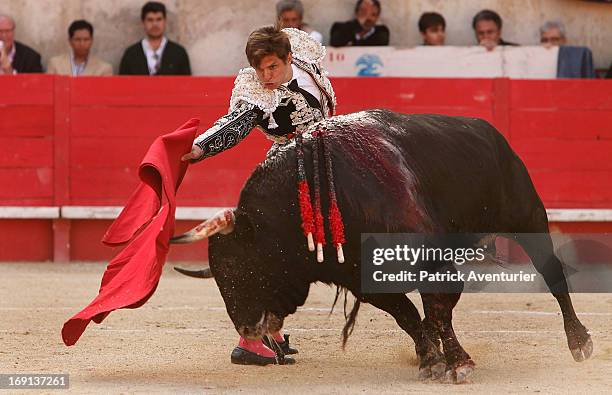 Spanish bullfighter El Juli in action during the 61st annual Pentecost Feria de Nimes at Nimes Arena on May 20, 2013 in Nimes, France. The historic...