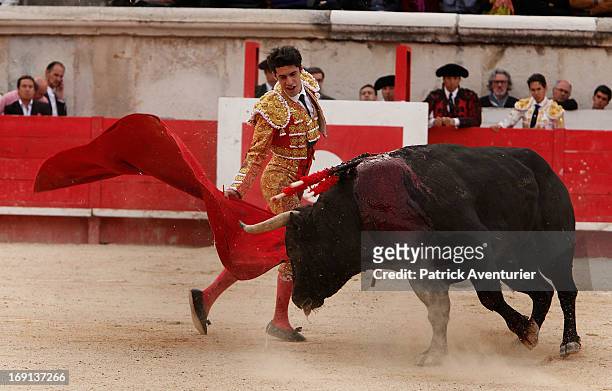 Spanish bullfighter Alejandro Talavante in action during the 61st annual Pentecost Feria de Nimes at Nimes Arena on May 20, 2013 in Nimes, France....
