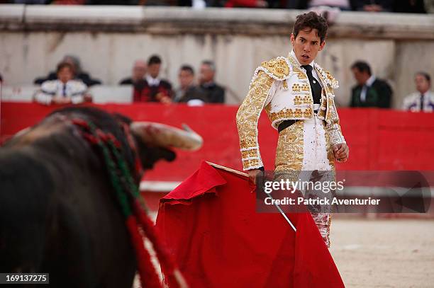 Mexican bullfighter Diego Selveti in action during the 61st annual Pentecost Feria de Nimes at Nimes Arena on May 20, 2013 in Nimes, France. The...