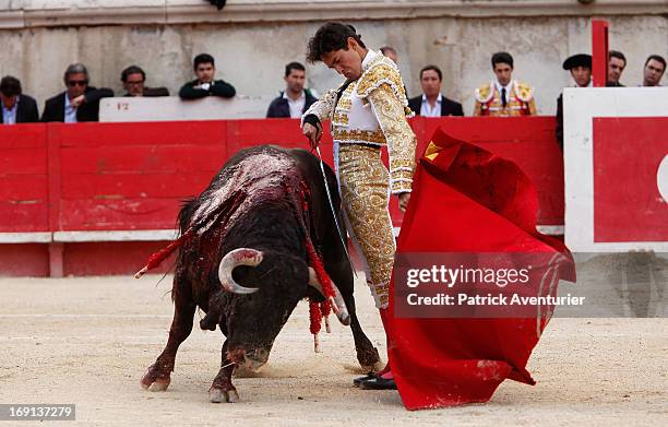 Mexican bullfighter Diego Selveti in action during the 61st annual Pentecost Feria de Nimes at Nimes Arena on May 20, 2013 in Nimes, France. The...