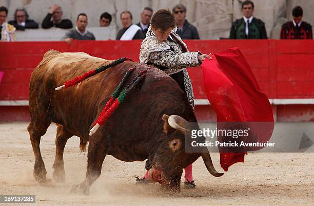Spanish bullfighter El Juli in action during the 61st annual Pentecost Feria de Nimes at Nimes Arena on May 20, 2013 in Nimes, France. The historic...