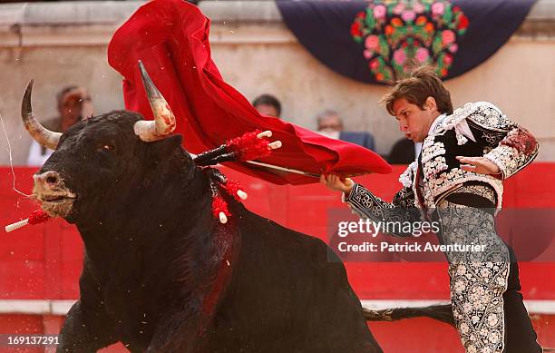 Spanish bullfighter El Juli in action during the 61st annual Pentecost Feria de Nimes at Nimes Arena on May 20, 2013 in Nimes, France. The historic...