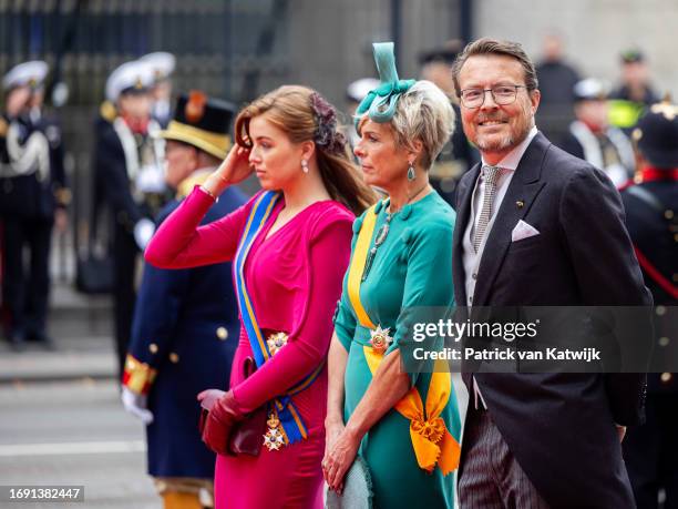 Princess Alexia of The Netherlandsm Princess Laurentien of The Netherlands and Prince Constantijn of The Netherlands at Prinsjesdag on September 19,...