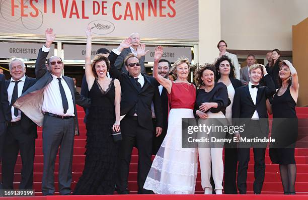 Andre Wilms, guest, Valeria Bruni Tedeschi, Xavier Beauvois, Celine Sallette, Xavier Beauvois, Louis Garrel, Marisa Borini, and Filippo Timi attend...