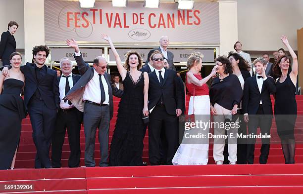 Andre Wilms, guest, Valeria Bruni Tedeschi, Xavier Beauvois, Celine Sallette, Xavier Beauvois, Louis Garrel, Marisa Borini, and Filippo Timi attend...