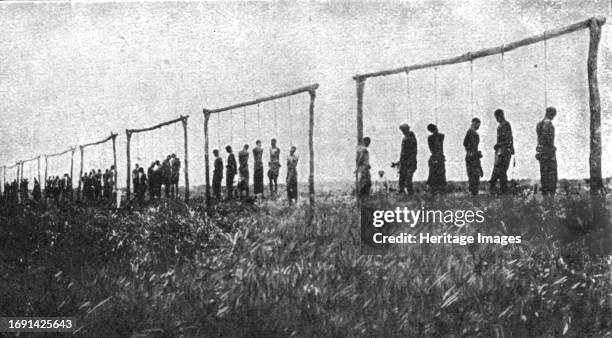 'Conquest of German East Africa; Gallows left behind by the retreating enemy', 1917. From "L'Album de la Guerre 1914-1919, Volume 2" [L'Illustration,...