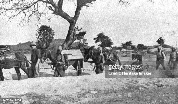 'Conquest of German East Africa; Campaign of 1917: a Saint-Chamond battery unit in combat echelon leaving Dodoma, marching on Mahenge', 1917. From...