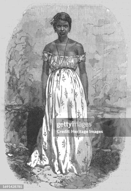 Half-caste girl of Manaos; Indian-Rubber Groves of the Amazons', 1875. From 'Illustrated Travels' by H.W. Bates. [Cassell, Petter, and Galpin, circa...