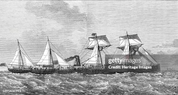 The new steam-ship Australia, 1876. Ocean-going steamer in the South West India Dock, River Thames. 'A number of state rooms on the upper or...