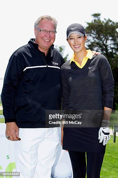 Ron Jworski and Michelle Wie, LPGA Professional, attend the Ron Jaworski's Celebrity Golf Challenge May 20, 2013 at Atlantic City Country Club in...