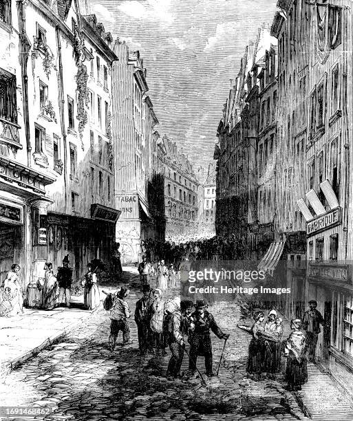 Paris Demolitions - the Rue de la Montagne Sainte Genevieve, 1858. 'We have much satisfaction in presenting to our readers the accompanying Sketch of...
