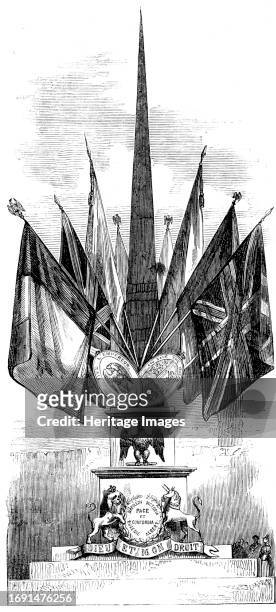 Trophy erected by the English Residents at Dinan in Honour of the Visit of the Emperor and Empress of the French, 1858. 'Their Imperial Majesties the...