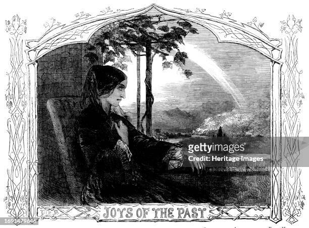 English Songs and Melodies - "Joys of the Past", 1858. Illustration to sheet music. 'Joys of the past! are they vanish'd for ever? Flow'rets soon...