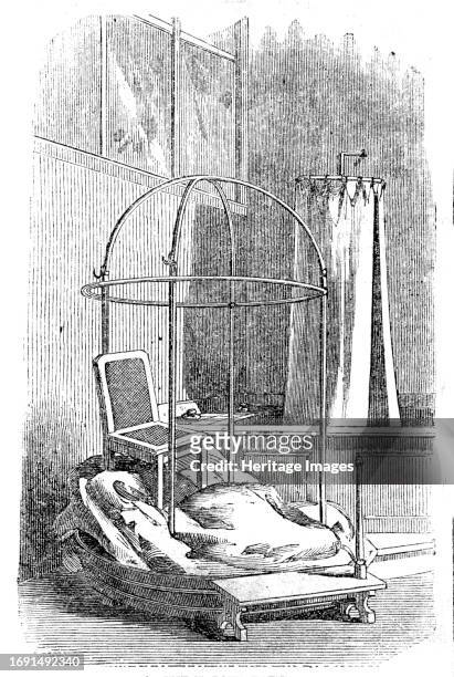 The Metropolitian Baths - the Vapour Bath, 1858. 'The elegance of a well-appointed dressing-room has been imported into every bath-room, which shines...