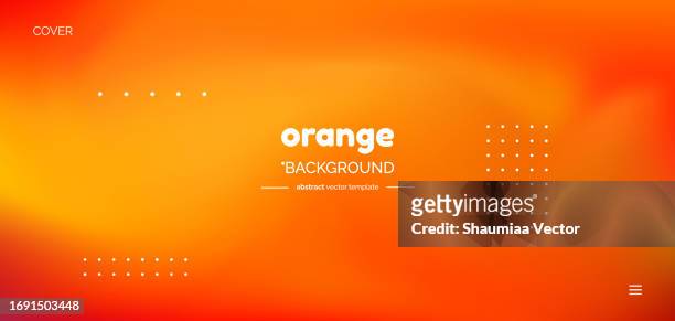 modernes orangefarbenes, rosa, rotes und gelbes geometrisches formkreisdesign mit farbverlauf auf abstraktem verschwommenem mesh-hintergrund - irisieren stock-grafiken, -clipart, -cartoons und -symbole