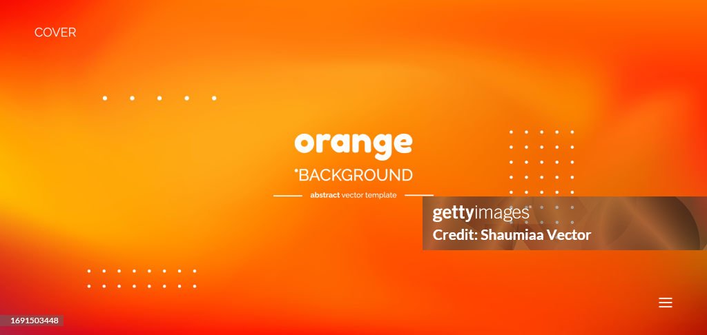 Modern orange, pink, red and yellow gradient geometric shape circle design on abstract blurred mesh background