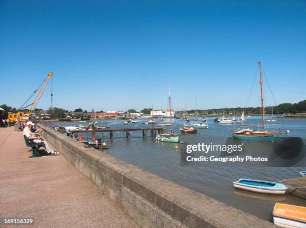 Boats on River Deben, Woodbridge, Suffolk, England.