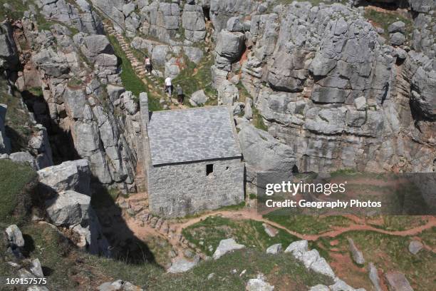 St Govan's Chapel, Pembrokeshire coast national park, Wales, named after a sixth century hermit who once lived here.