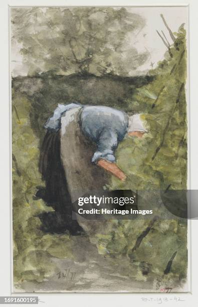 Woman in the vegetable garden, 1877. Creator: Philip Zilcken.