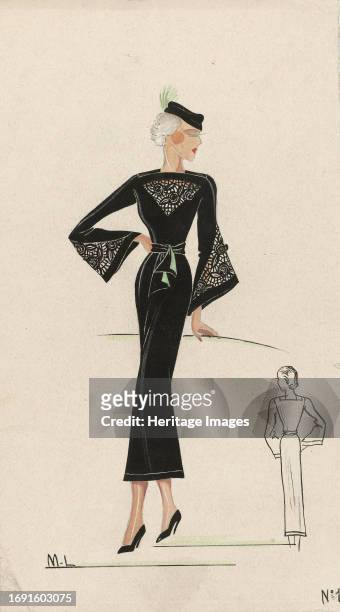 Woman in Black Dress No. 11, circa 1936. Creator: Monogrammist M.L..