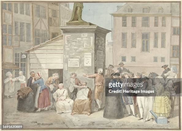 Square With Monks And Nuns During The Revolution In Belgium