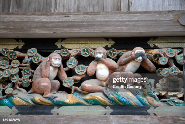 The 3 wisdom monkeys in Toshogu shrine