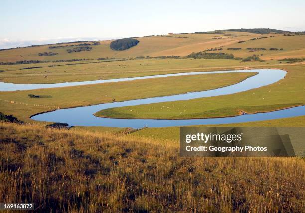 Large looping meanders on the River Cuckmere, East Sussex, England