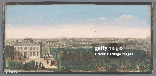 View of the city of Paris seen from the village of Ménilmontant, 1700-1799.