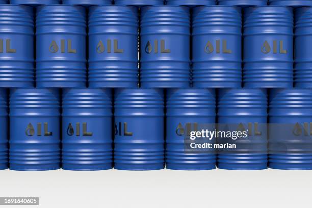 oil barrels - oil drum stock pictures, royalty-free photos & images