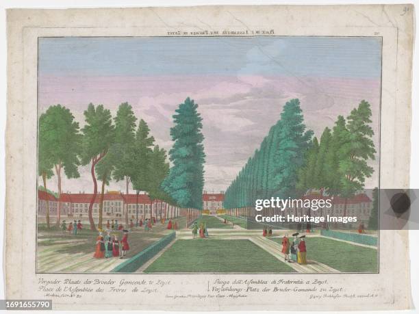 View of the Slot, congregational housing and the Moravian Church in Zeist, 1742-1801. Creator: Anon.