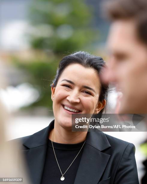 Laura Kane, Acting Executive General Manager Football of the AFL looks on during the 2023 Grand FInal Umpires Announement at AFL House on September...