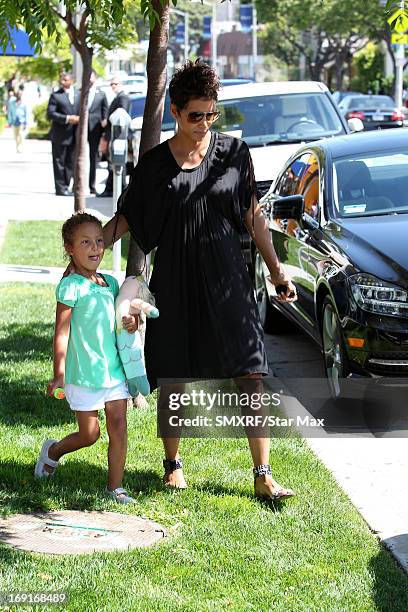 Actress Halle Berry and her daughter, Nahla Ariela Aubry, as seen on May 20, 2013 in Los Angeles, California.