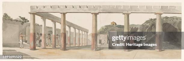 Roman camp within the walls of Agrigentum with the Temple of Asclepius, 1778. Drawing from the album 'Voyage to Italy, Sicily and Malta'. Creator:...