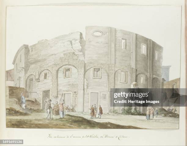 Exterior wall of old theater of Catania, 1778. Drawing from the album 'Voyage to Italy, Sicily and Malta'. Creator: Louis Ducros.