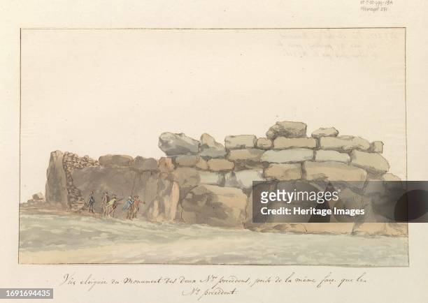 Monument of Phoenicians or Carthagenians on the island of Gozo, 1778. Drawing from the album 'Voyage to Italy, Sicily and Malta'. Creator: Louis...