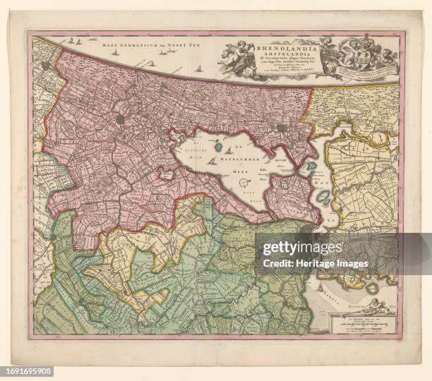 Map of Rijnland and Amstelland, circa 1675. 'Rhenolandia, Amstelandia et circumjacentia aliquot territoria: cum aggeribus omnibus terminisq. Suis'....