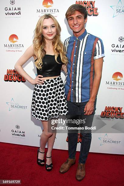 Actors Victory Van Tuyl and Lucas Cruikshank attend the "Nicky Deuce" Los Angeles premiere held at ArcLight Hollywood on May 20, 2013 in Hollywood,...