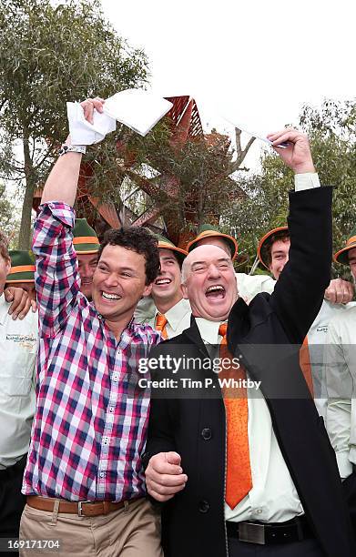 Director of Fleming's nurseries Wes Fleming , Garden Designer Phillip Johnson join volenteers in celebrating the Trailfinders Australian Garden...