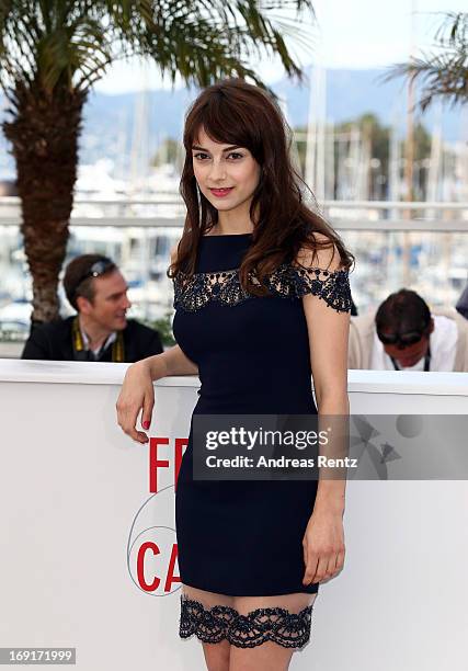 Actress Sophie Desmarais attends the 'Sarah Prefere La Course' Photocall during The 66th Annual Cannes Film Festival at the Palais des Festivals on...
