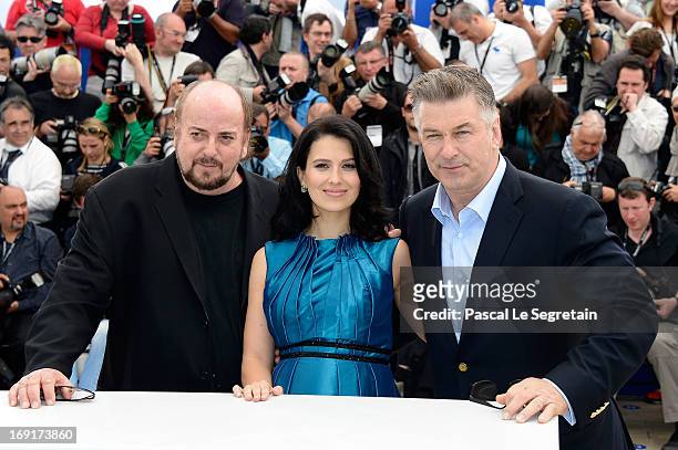 Director James Toback, Hilaria Baldwin and actor Alec Baldwin attend the 'Seduced And Abandoned' Photocall during The 66th Annual Cannes Film...