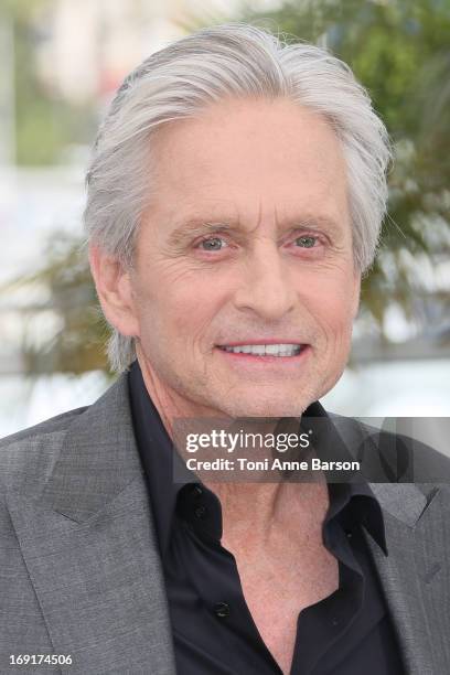 Michael Douglas attends the photocall for 'Behind the Candelabra' during the 66th Annual Cannes Film Festival at Palais des Festivals on May 21, 2013...