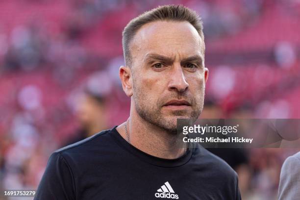Head coach Jeff Hafley of the Boston College Eagles is seen after the game against the Louisville Cardinals at Cardinal Stadium on September 23, 2023...