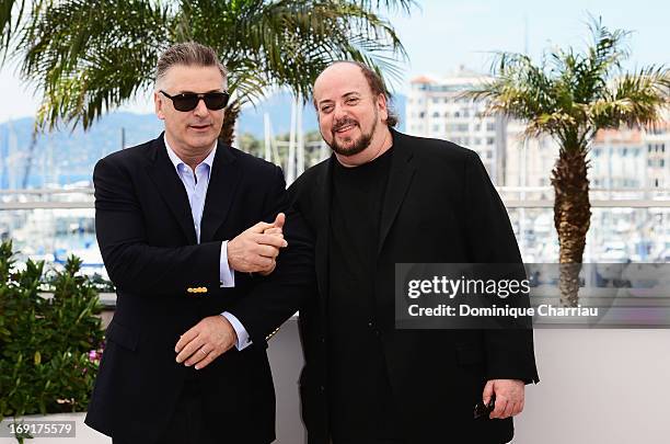 Actor Alec Baldwin and director James Toback attend the photocall for 'Seduced and Abandoned' during The 66th Annual Cannes Film Festival at Palais...